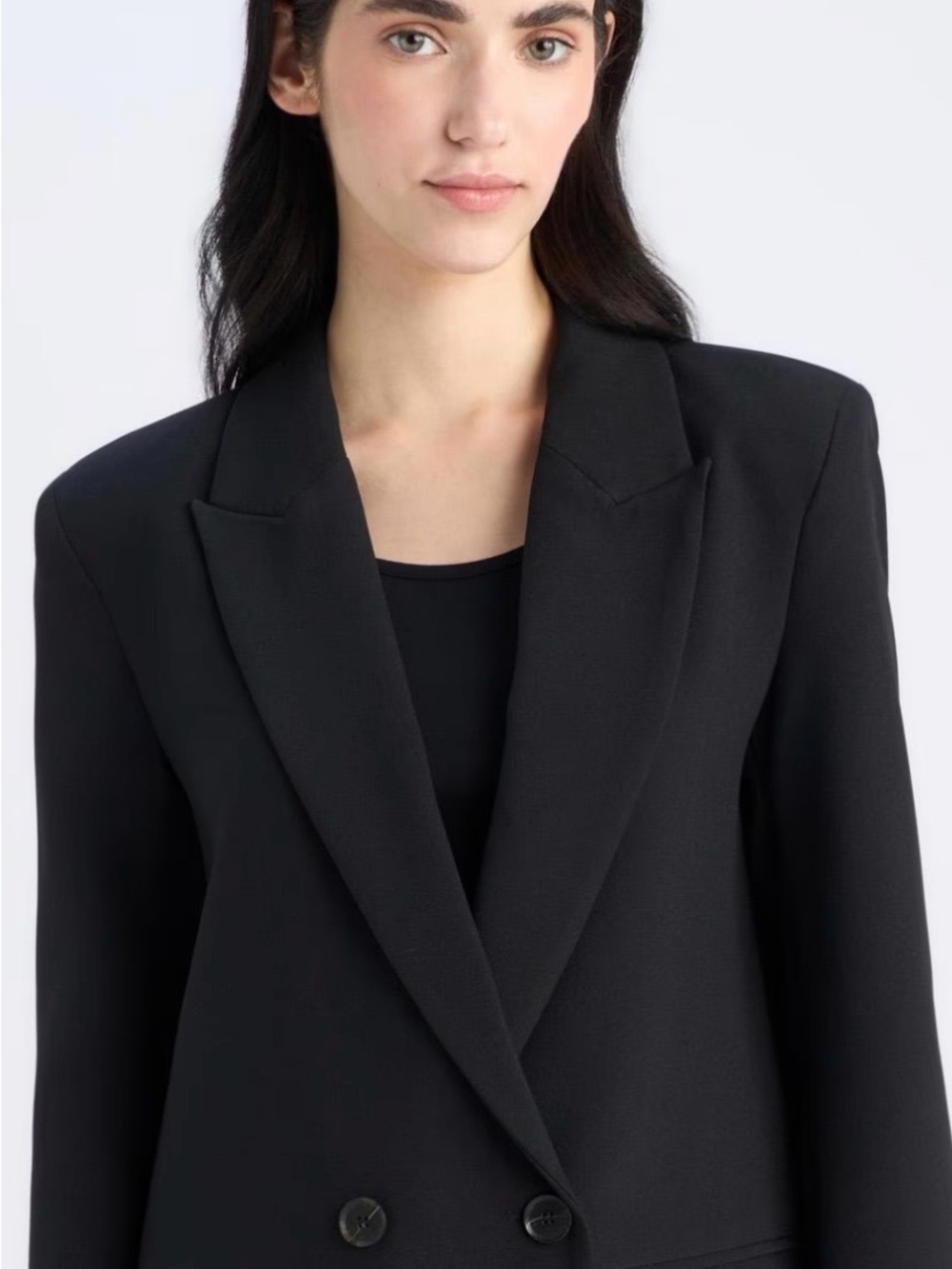 Zara Black Double-Breasted Women's Blazer